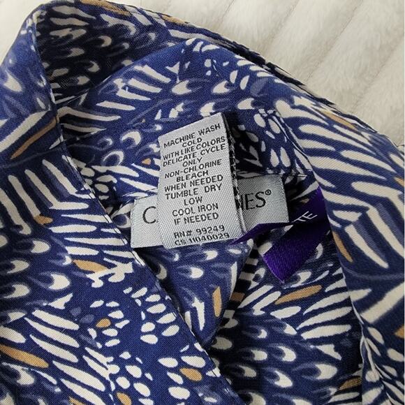 Catherine’s Women’s Blouse – Size 3X Petite Navy Blue Leaf Print |‎ RN 99249 - Picture 9 of 10